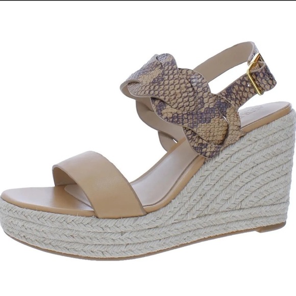 Ralph Lauren Womens HAZEL Leather Open Toe Wedge Shoe size 9.5, will fit 9 too - Picture 4 of 6